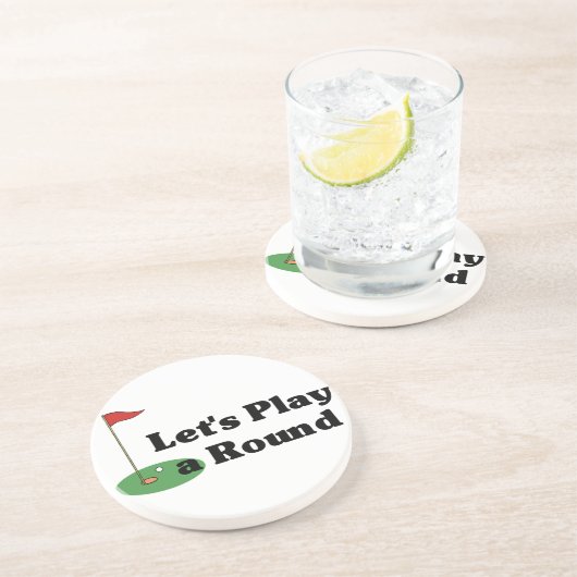 En Grès Dessous de verre drôles de golf (Côté)