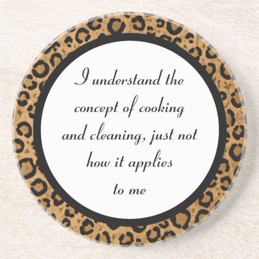 En Grès Dessous de verre drôles de léopard (Devant)