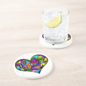 En Grès Dessous de verre du coeur fou (Côté)