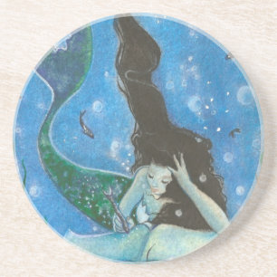 En Grès Dessous de verre du conte de la sirène