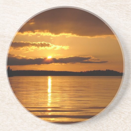 En Grès Dessous de verre du coucher de soleil de Konnevesi (Devant)