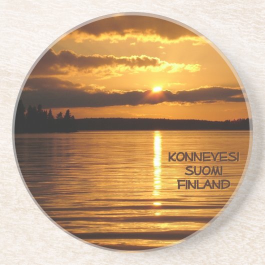 En Grès Dessous de verre du coucher de soleil de Konnevesi (Devant)