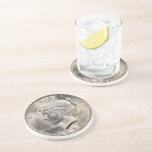 En Grès Dessous de verre du dollar de la paix (Côté)
