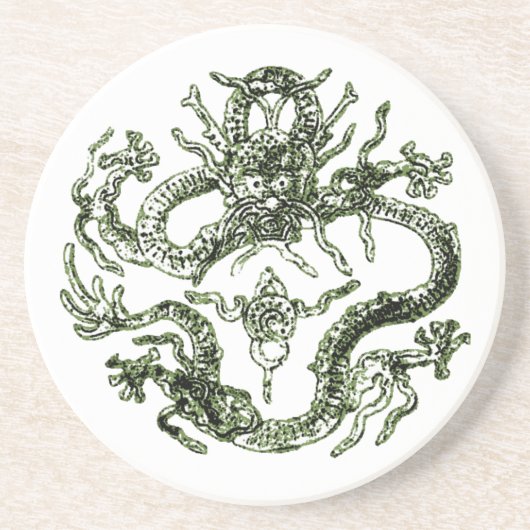 En Grès Dessous de verre du Dragon Vert (Devant)
