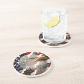 En Grès Dessous de verre du drapeau American Eagle (Côté)