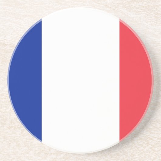 En Grès Dessous de verre du drapeau de la France (Devant)