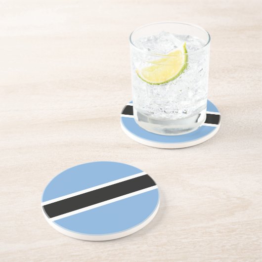 En Grès Dessous de verre du drapeau patriotique du Botswan (Côté)