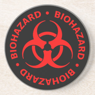 En Grès Dessous de verre du symbole de risque biologique r