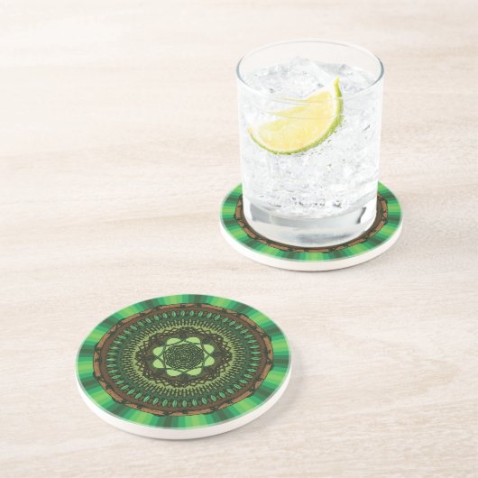 En Grès Dessous de verre Earth Mandala (Côté)