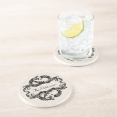 En Grès Dessous de verre Ebony Chic Damask (Côté)