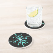 En Grès Dessous de verre éclair Blue Sparks Lightning (Côté)