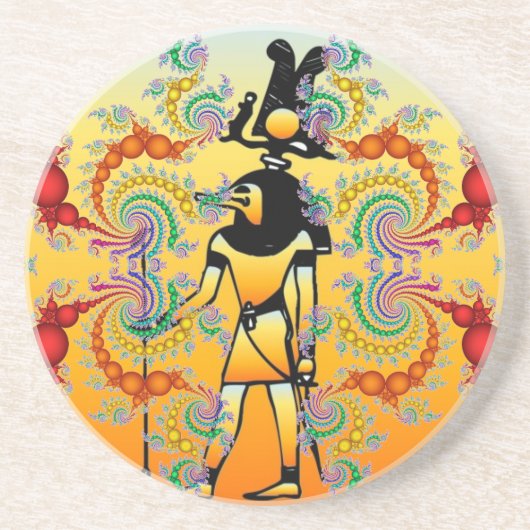 En Grès Dessous de verre égyptien des hiéroglyphes (Devant)