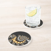 En Grès Dessous de verre élégants de noir et d'or (Côté)