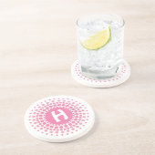 En Grès Dessous de verre élégants de pierre de monogramme (Côté)