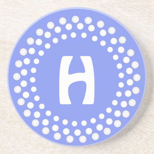 En Grès Dessous de verre élégants de pierre de monogramme (Devant)