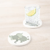 En Grès Dessous de verre Eléphant Cartoon Joyeux (Côté)