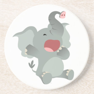 En Grès Dessous de verre Eléphant Cartoon Sleepy