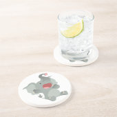 En Grès Dessous de verre Eléphant Cartoon Sleepy (Côté)