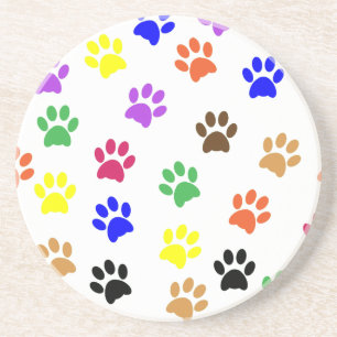 En Grès Dessous de verre Empreintes de pattes de chien col