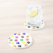 En Grès Dessous de verre Empreintes de pattes de chien col (Côté)