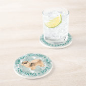 En Grès Dessous de verre espagnol tibétain "Bold" (turquoi (Côté)