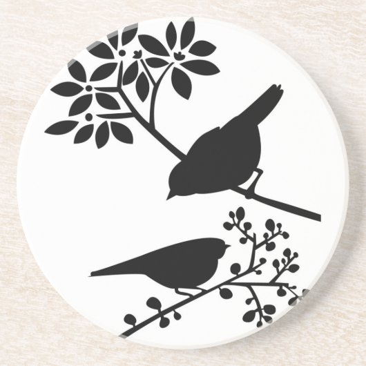En Grès Dessous de verre étés perché d'oiseaux (Devant)