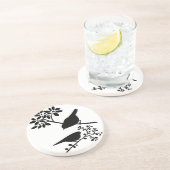 En Grès Dessous de verre étés perché d'oiseaux (Côté)