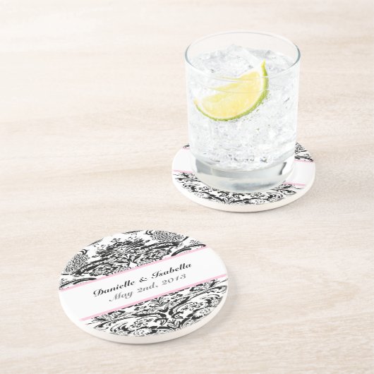 En Grès Dessous de verre faits sur commande de mariage (Côté)