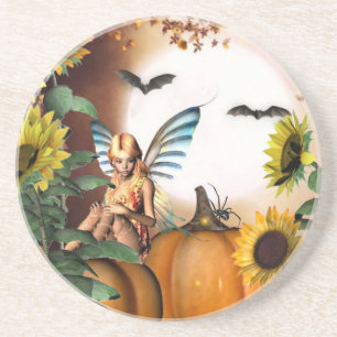 En Grès Dessous de verre féeriques de jardin d'automne