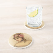 En Grès Dessous de verre femme victorienne (Côté)