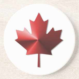 En Grès Dessous de verre Feuille d'érable du drapeau du Ca