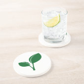 En Grès Dessous de verre Feuille vert (Côté)