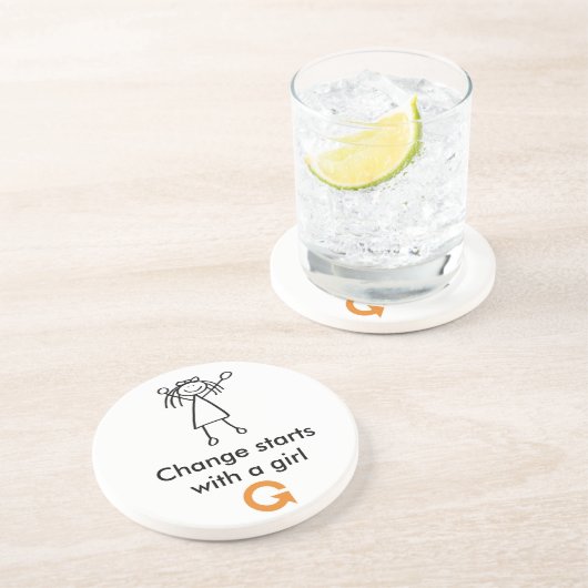 En Grès Dessous de verre - fille (Côté)