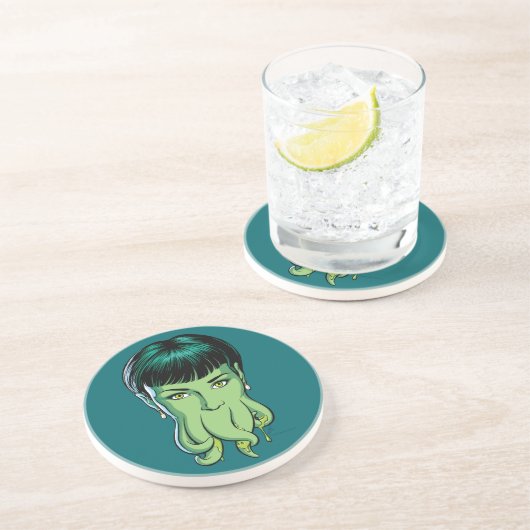 En Grès Dessous de verre fille de Cthulhu (Côté)