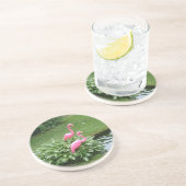 En Grès dessous de verre FLAMANTS ROSES (Côté)