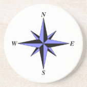 En Grès Dessous de verre Flèche nord bleue (Devant)