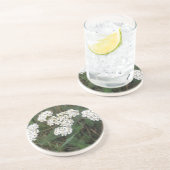 En Grès Dessous de verre Fleur sauvage blancs (Côté)
