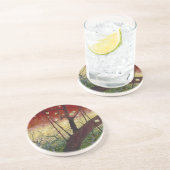 En Grès Dessous de verre fleurissants de prunier (Côté)