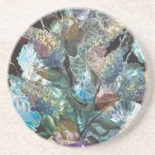 En Grès Dessous de verre Fleurs Abstraites