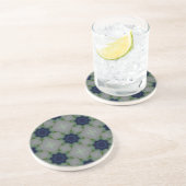 En Grès Dessous de verre Fleurs Bleues (Côté)
