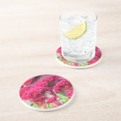 En Grès Dessous de verre Fleurs Fuchsia (Côté)