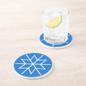 En Grès Dessous de verre - Flocon de neige blanc (Côté)
