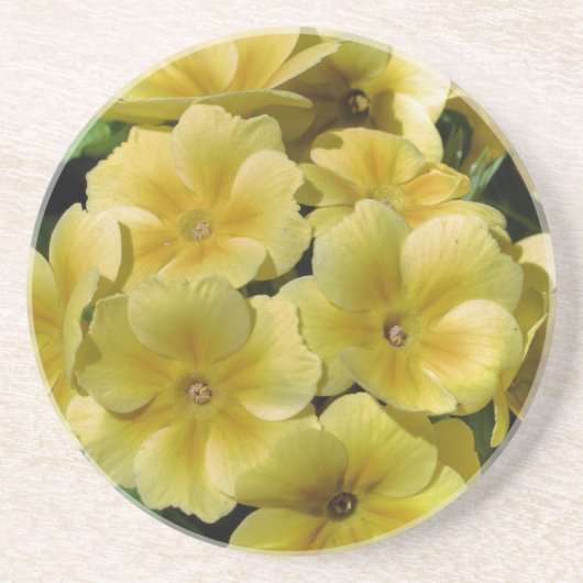 En Grès Dessous de verre floral de Primrose jaune (Devant)