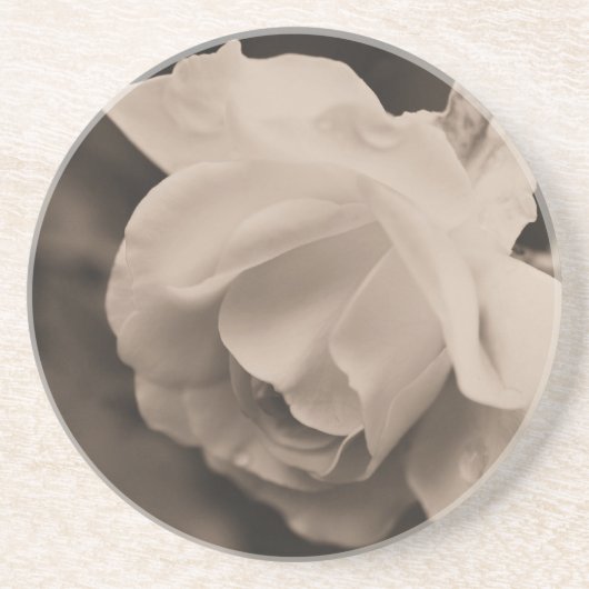 En Grès Dessous de verre Floral de Sepia Rosebud (Devant)