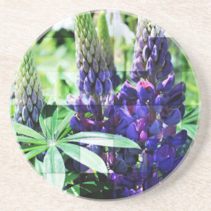 En Grès Dessous de verre Floral Lupine violet