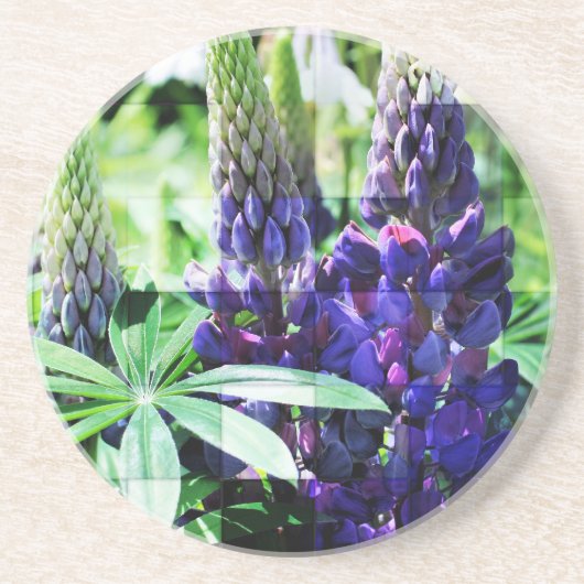 En Grès Dessous de verre Floral Lupine violet (Devant)