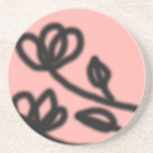 En Grès Dessous de verre floral mod (rose) (Devant)