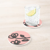 En Grès Dessous de verre floral mod (rose) (Côté)