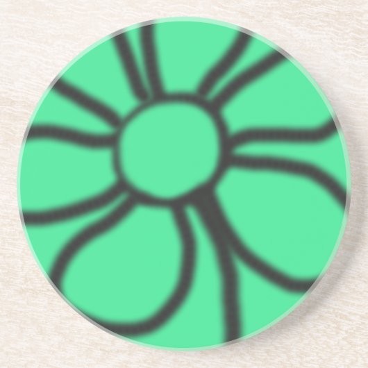 En Grès Dessous de verre floral mood (vert) (Devant)