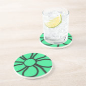 En Grès Dessous de verre floral mood (vert) (Côté)
